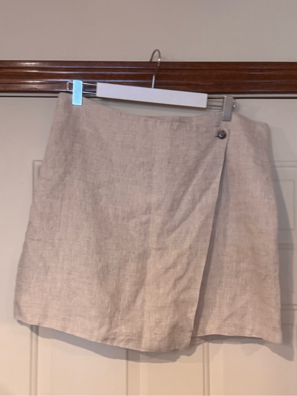 Banana Republic Neutral Beige Wrap Mini Skirt